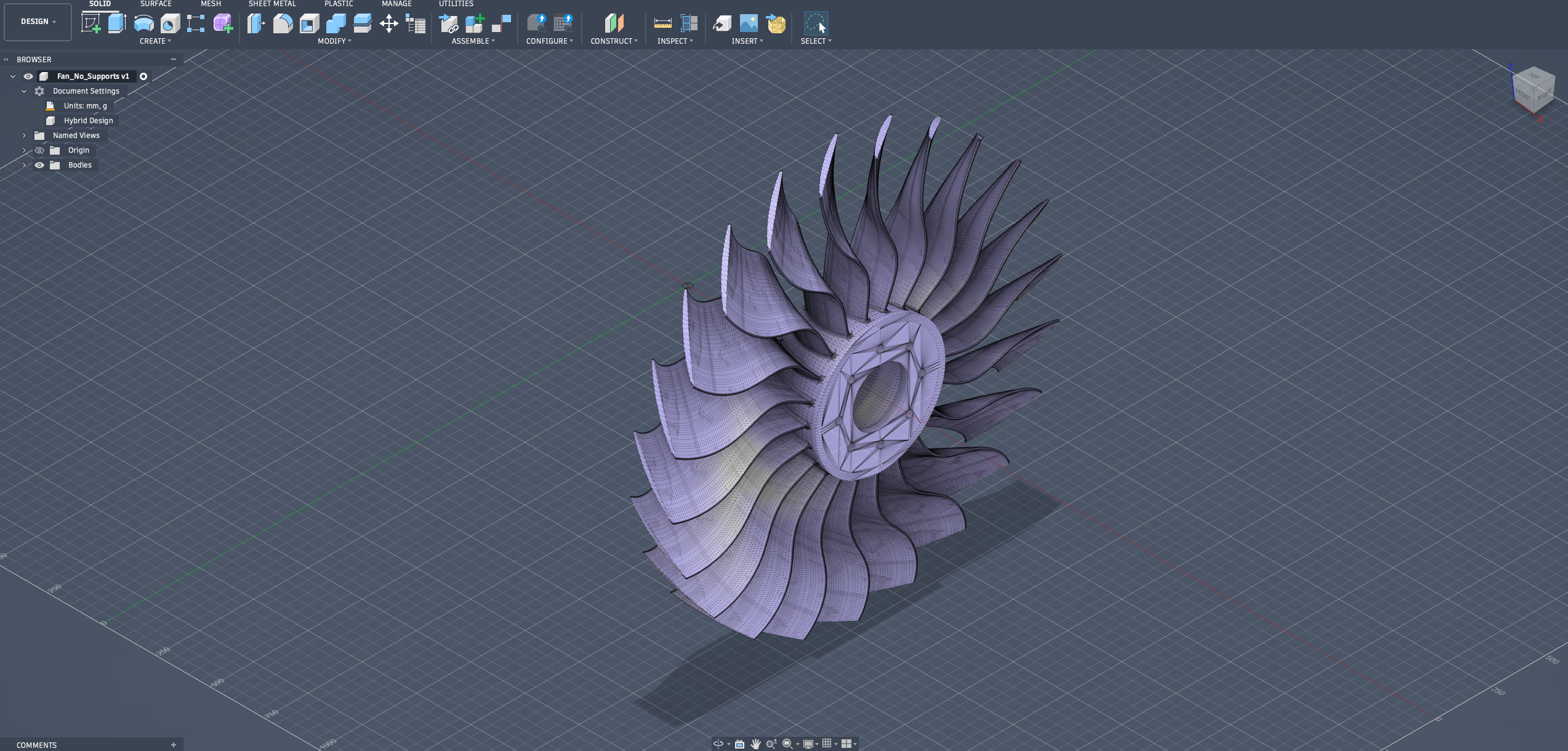 3D CAD model designed in Fusion 360