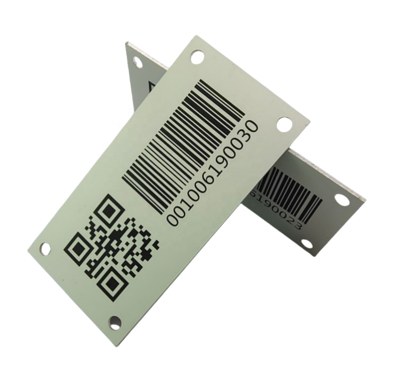 Laser marked QR code on metal